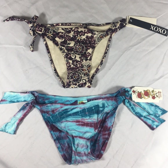 2 - Lot Bikini Bottoms XOXO & Lucky Brand SMALL - Picture 1 of 8